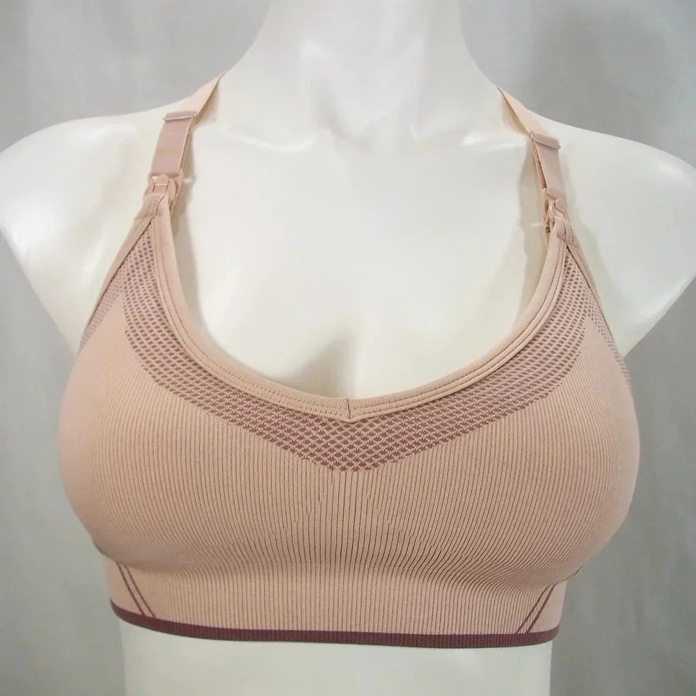 SMALL Gilligan & O'Malley Women's Nursing Yoga Bra Palm Beach Pink New‎ with